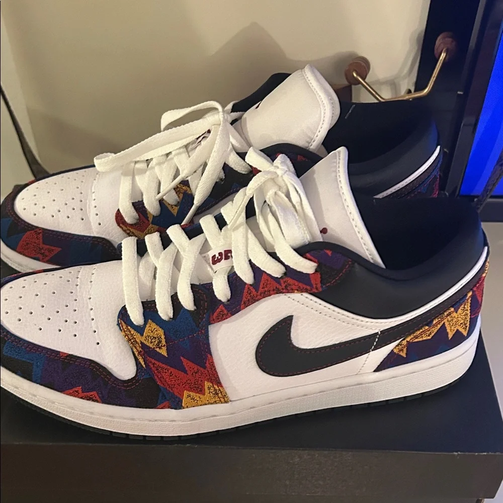 Jordan White and Multicolor Men's Sneakers - Picture 4 of 7